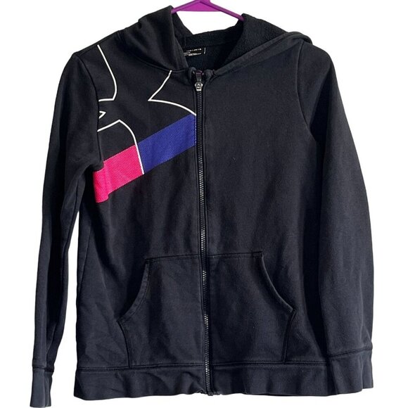 Under Armour Cold Gear Girls Zip Up Hooded Sweatshirt Black Size Large - Picture 1 of 11